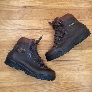 ASOLO sz 7.5 brown leather lace up high top hiking boots AFX 520 great pre owned